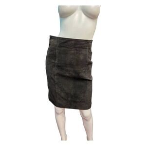 Wilsons Leather Black Suede Leather Pencil Skirt Womens size 10